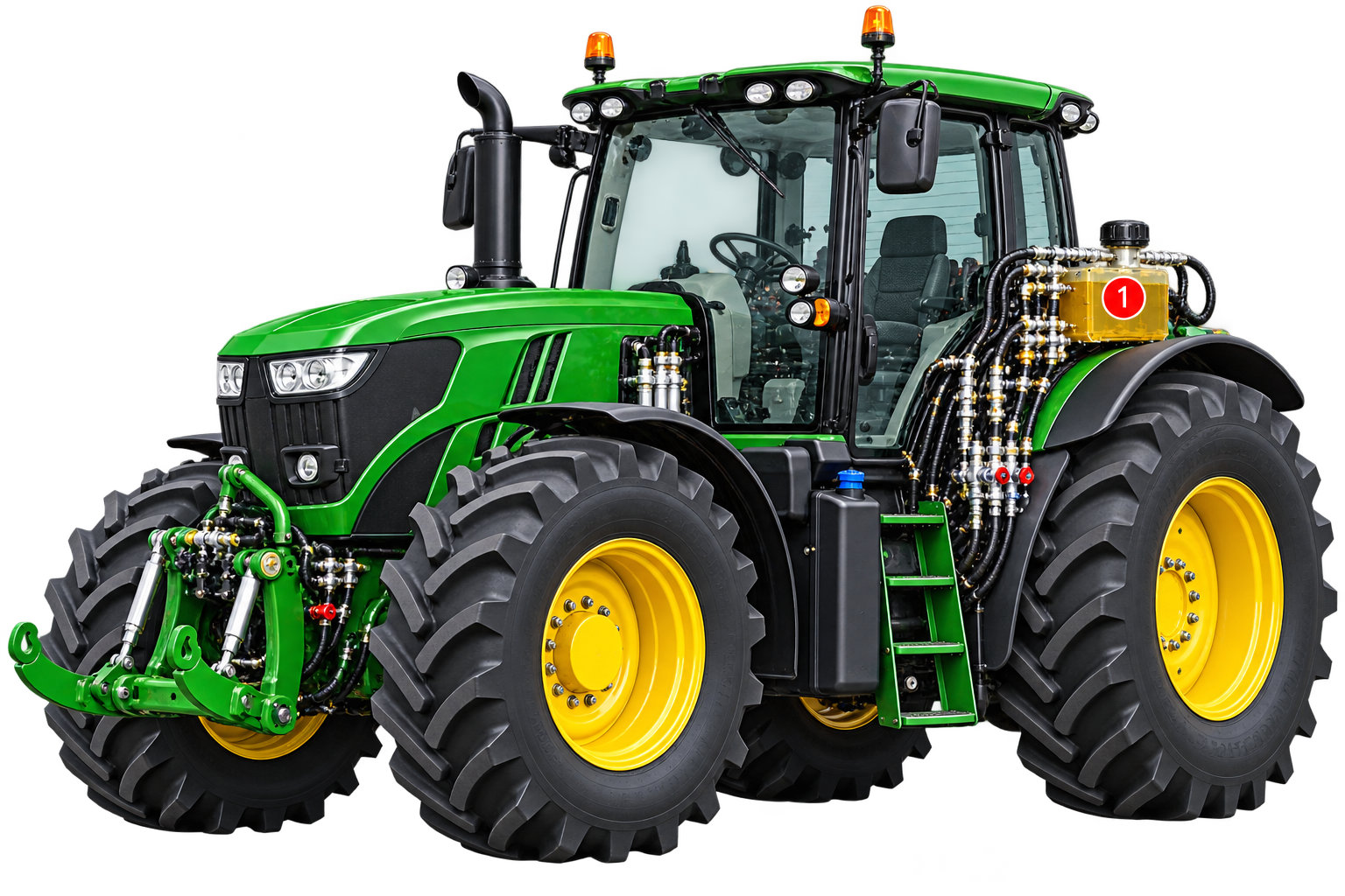 Tractor met hydrauliekoliereservoir
